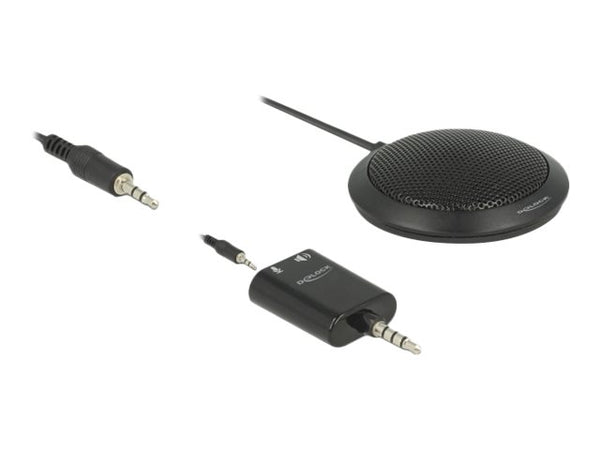 DeLOCK Kondensator-Tischmikrofon, Mikrofonkabel, -32 dB, omnidirektional, Schwarz