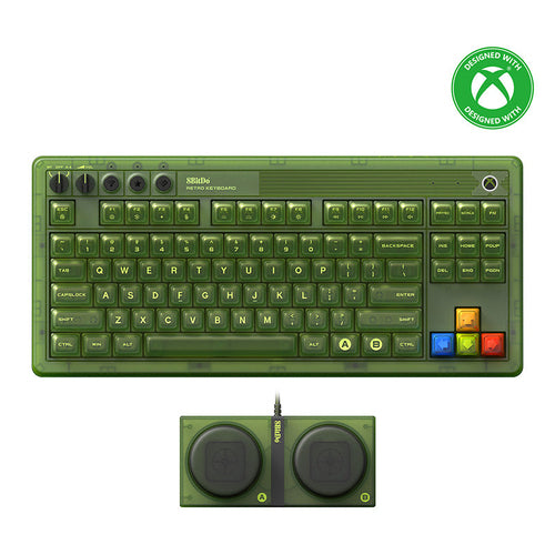 8BitDo Retro 87 Xbox Edition – tastatur, ISO UK – Grønt tastatur og dobbelte ekstraknapper