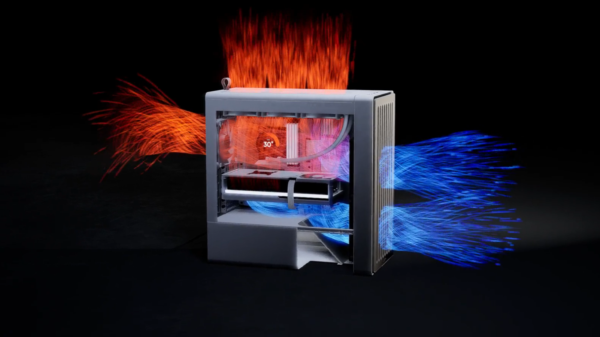 HAVN BF 360 Flow – White Mid Tower kabinet med præinstallerede high-performance fans HAVN