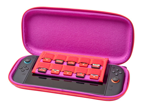 PowerA Mario and Friends – Slim Case til Nintendo Switch 2 – åbent etui med spilkort vist som eksempel