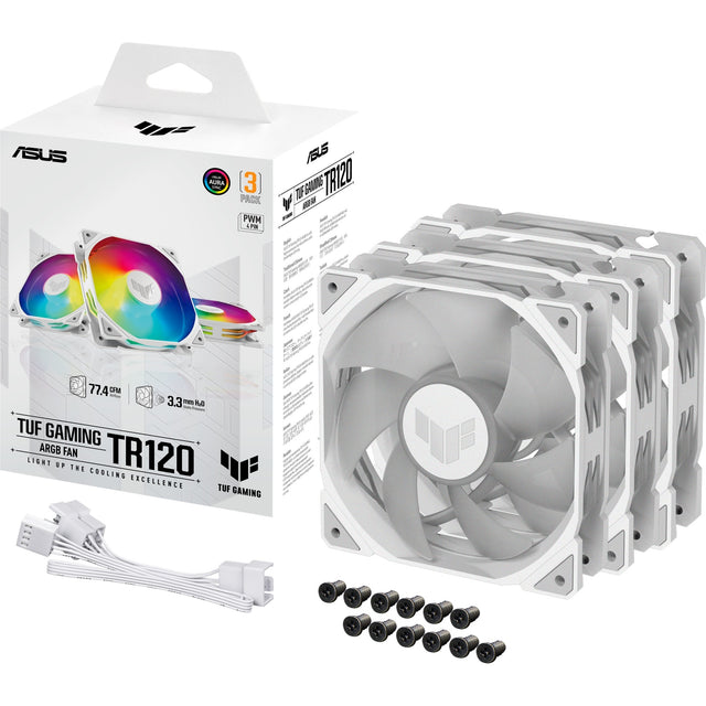 ASUS TUF GAMING TR120 ARGB – kabinetblæser – Hvid – 3-pak