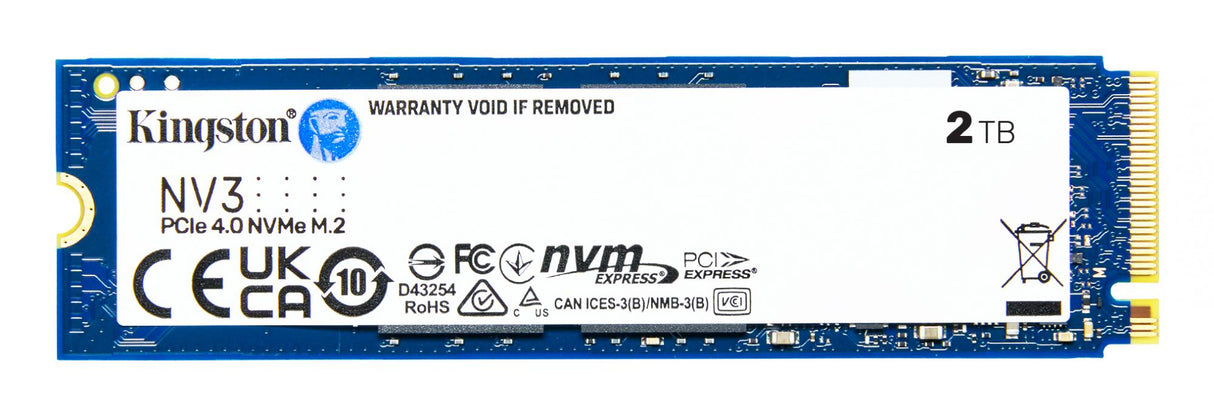 Kingston Solid state-drev NV3 2TB M.2 PCI Express 4.0 x4 (NVMe) Kingston Technology