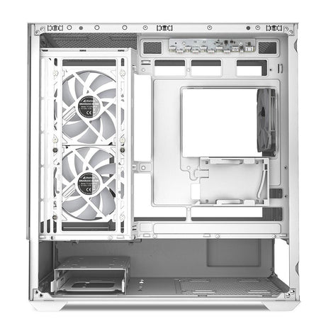 Sharkoon MK6 RGB White Panoramic Dual Tempered Glass 3x 120mm ARGB PWM Fans USB-C BTF Micro-ATX Gaming PC Case Sharkoon