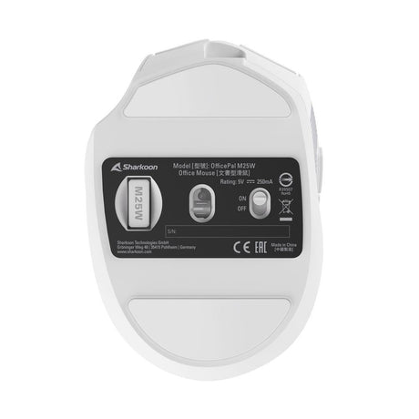 Sharkoon OfficePal M25W White 4000 DPI 69g 2.4GHz Wireless 50h Rechargeable Mouse Sharkoon