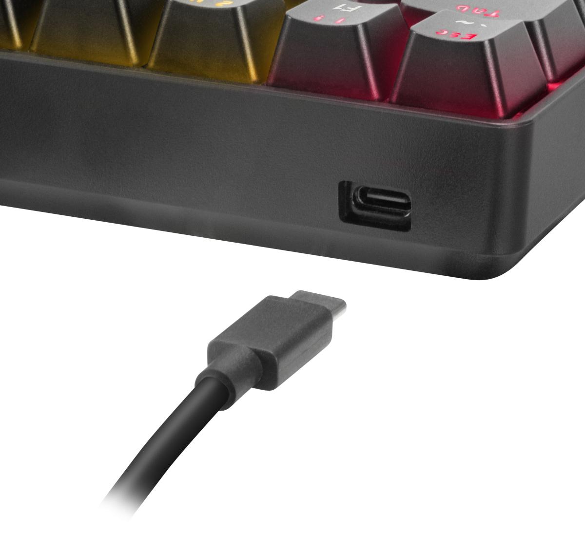 Speedlink - ATMOS RGB Rainbow Mechanical 60% Gaming Keyboard with brown switches, black - US layout Speedlink