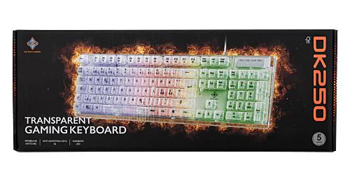 Deltaco - DK250 Membran Tastatur - Transparent - Regnbue LED Deltaco