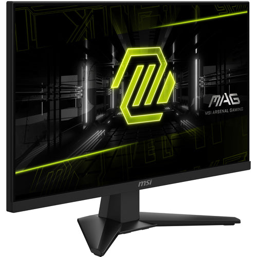 MSI MAG 244F – 23,8″ Full HD Rapid IPS-gamingskærm, 200 Hz – forside set skråt fra venstre