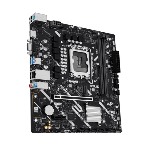 ASUS PRIME H810M-K bundkort – skrå vinkel med I/O-porte