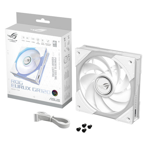 ASUS ROG Eurux GR120 ARGB Reverse – hvid 120 mm blæser, 1 stk. – produktbillede 20