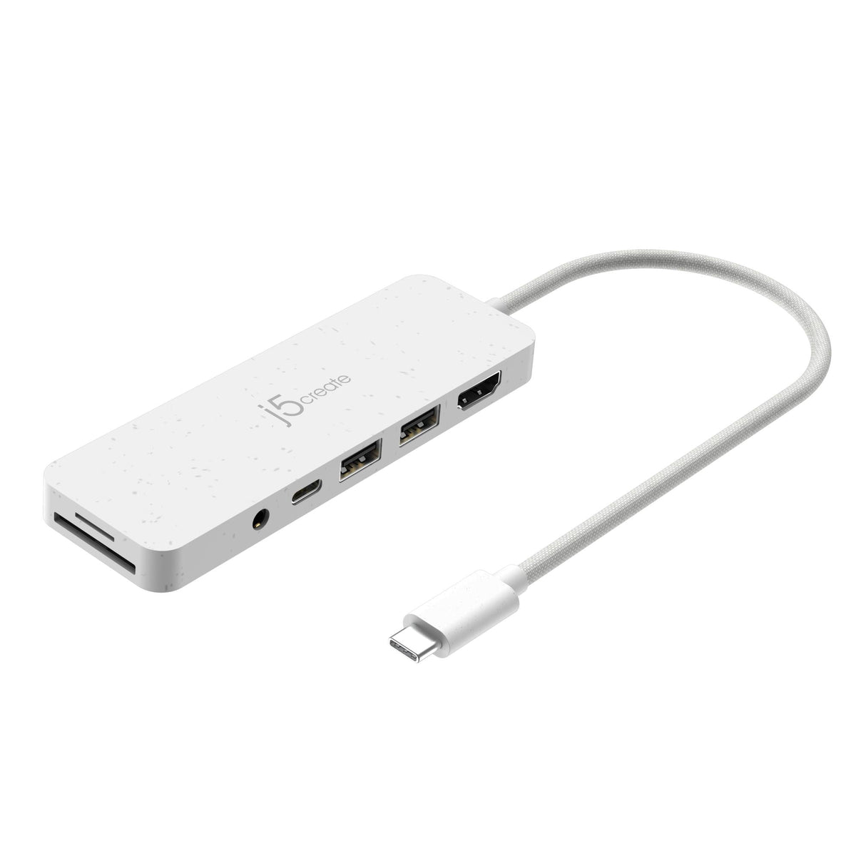 J5 ECO-FRIENDLY USB-C MULTI-PORT HUB WITH POWER DELIVERY - WHITE J5