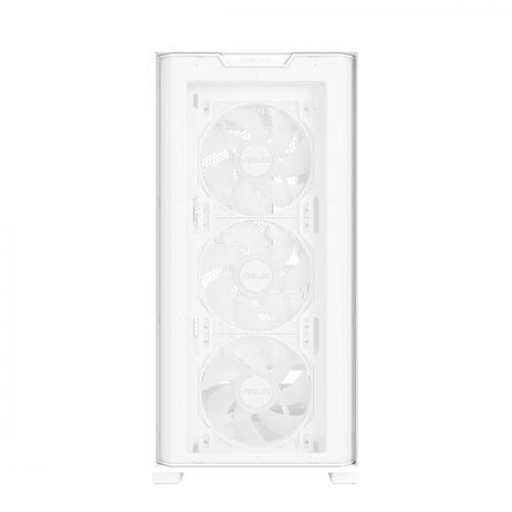 ASUS A21 PLUS mATX Case with 4 Pre-installed ARGB Fans, BTF support - White ASUS