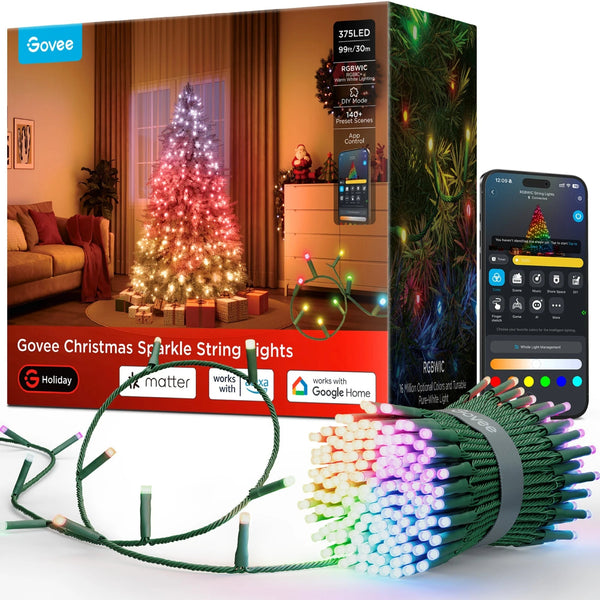 Govee Christmas Sparkle String Lights – 30 m, 375 LED