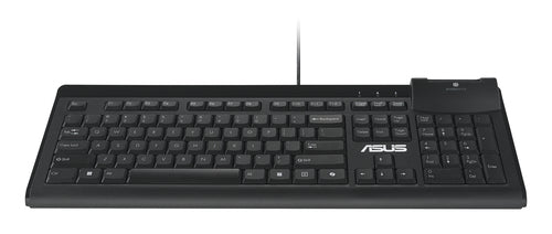 ASUS KU100 Smart Card USB-tastatur – taster og arbejdsflade set ovenfra (vinkel 2)