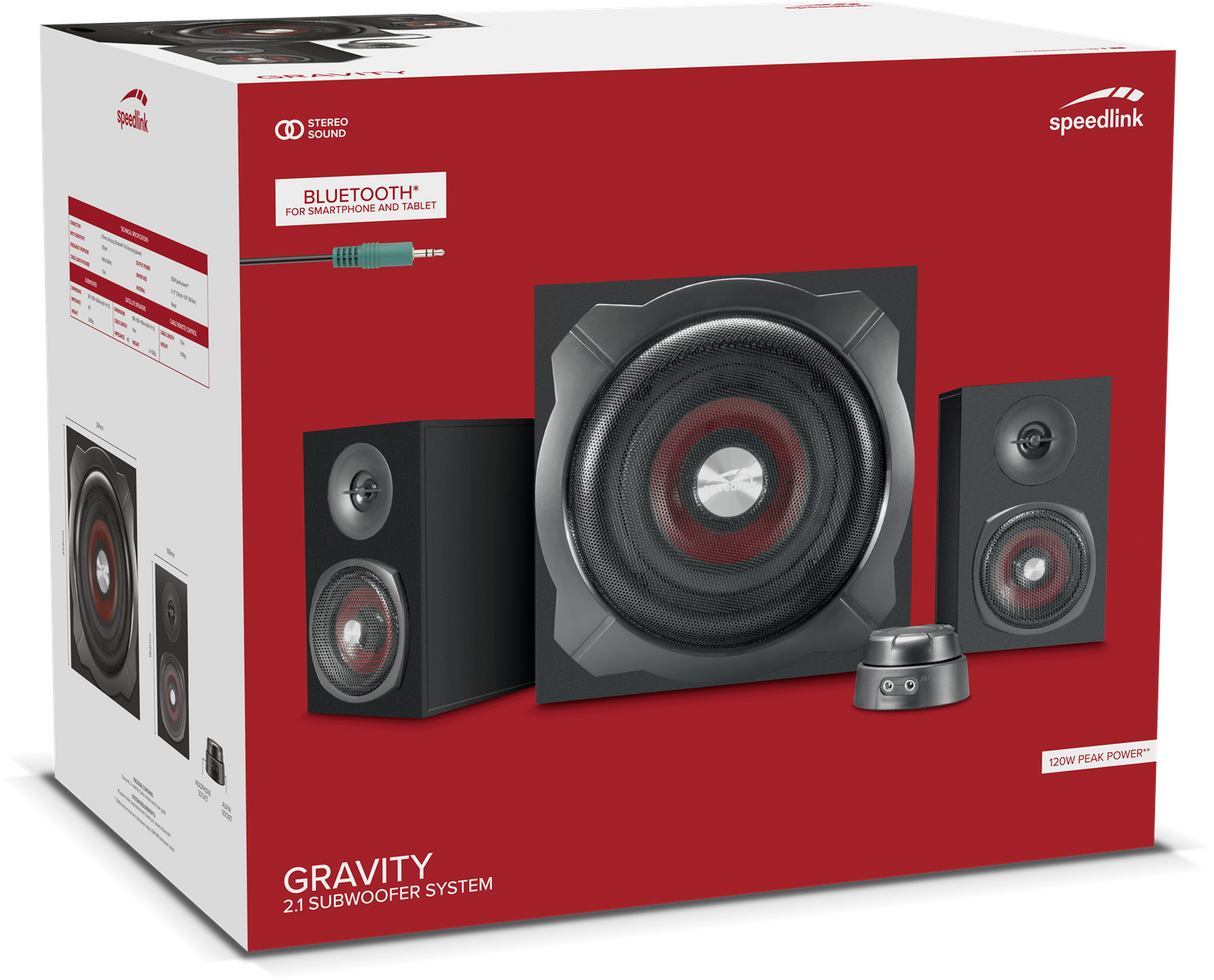 SpeedLink GRAVITY 2.1 Subwoofer System, black