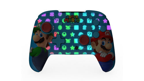 Turtle Beach Rematch RGB Wireless – Mario & Luigi – Switch – controller med RGB-motiv i mørke