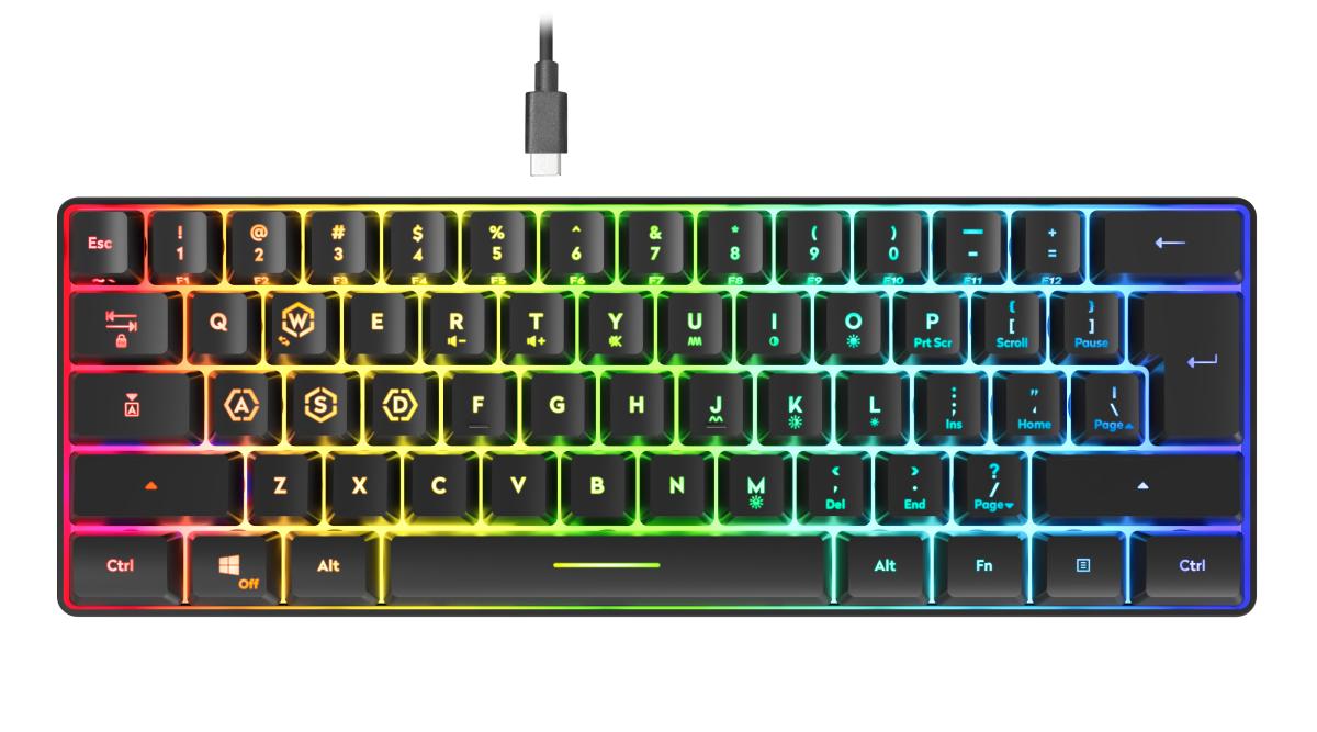 Speedlink - LETOS RGB 60% Gaming Keyboard - US Layout - Black Speedlink