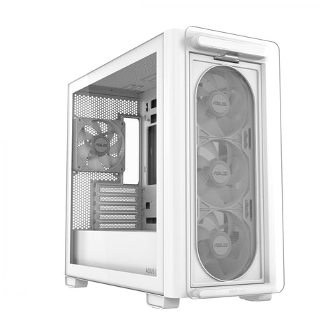 ASUS A23 PLUS Tempered Glass ARGB mATX Case - White ASUS