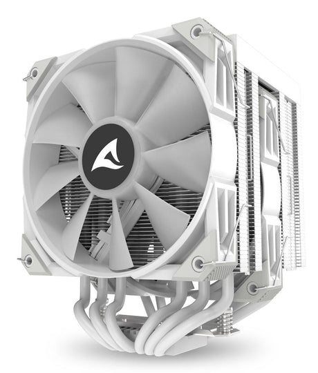 Sharkoon A60 RGB White 260W TDP 6-Heatpipe Dual Tower Dual 120mm PWM FDB ARGB CPU Air Cooler Sharkoon