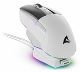 Sharkoon SKILLER SGM50W White 6400 DPI ATG4090 RGB 2.4GHz Wireless 70h Battery Charging Dock Gaming Mouse Sharkoon