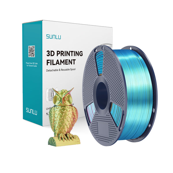 Sunlu PLA+ Silk Tri-Color filament – rød/gul/grøn, 1,75 mm, 1 kg