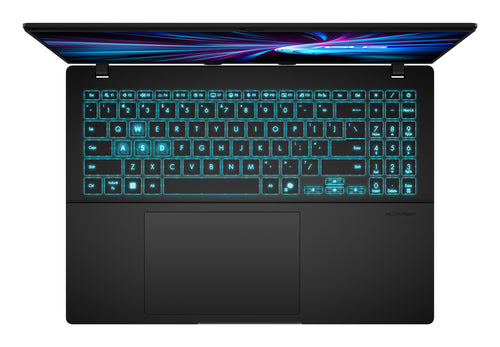 ASUS V16 V3607VM-RP040W – taster og arbejdsflade set ovenfra