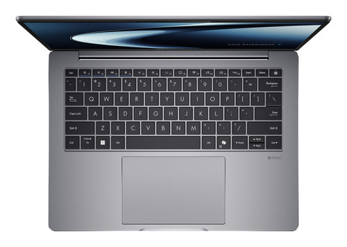 ASUS ExpertBook P3 P3405CVA-NZ0417X – taster og arbejdsflade set ovenfra; tastaturlayout illustrativt