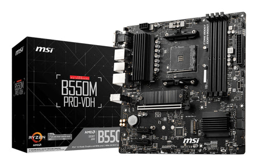MSI B550M PRO-VDH bundkort - AM4, micro-ATX - visning 1