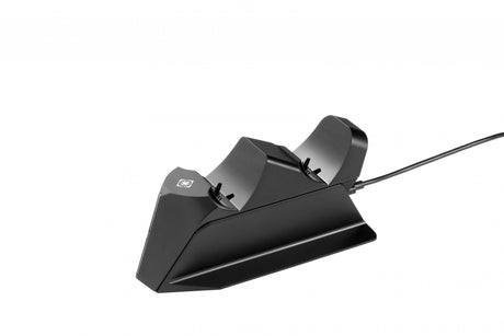 Sort Deltaco Gaming GAM-147-ladestation til PS5-controllere – med to ladepladser og kabel