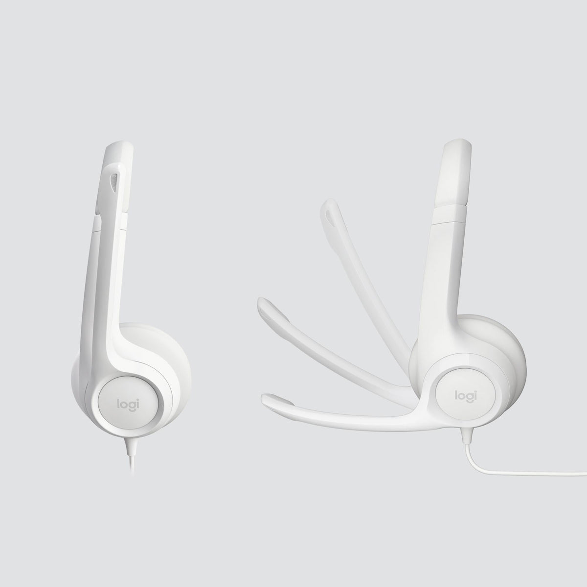 Logitech - H390 Wired Headset for PC/Laptop, Stereo Headphones with Noise Cancelling Microphone, USB-A WHITE