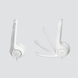 Logitech - H390 Wired Headset for PC/Laptop, Stereo Headphones with Noise Cancelling Microphone, USB-A WHITE