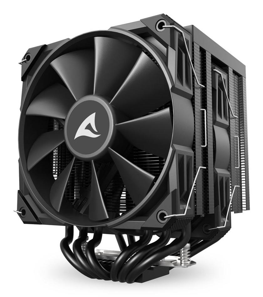 Sharkoon A60 Black 260W TDP 6-Heatpipe Dual Tower Dual 120mm PWM FDB CPU Air Cooler Sharkoon