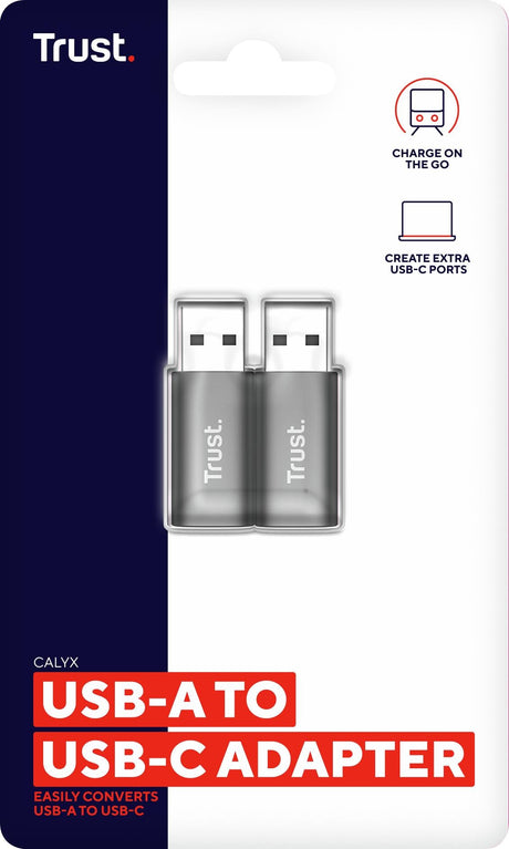 TRUST CALYX USB-A TO USB-C ADAPTER 2PACK TRUST