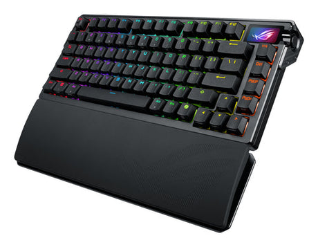 ASUS ROG Azoth Extreme – set skråt forfra (vinkel 3); tastaturlayout illustrativt