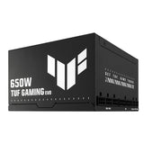 ASUS TUF Gaming 650B EVO – side og kabelstik set skråt