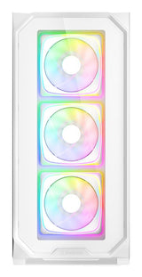 Sharkoon AK5G RGB White Panoramic Dual Tempered Glass 4x 120mm ARGB PWM Fans USB-C BTF ATX Gaming PC Case Sharkoon