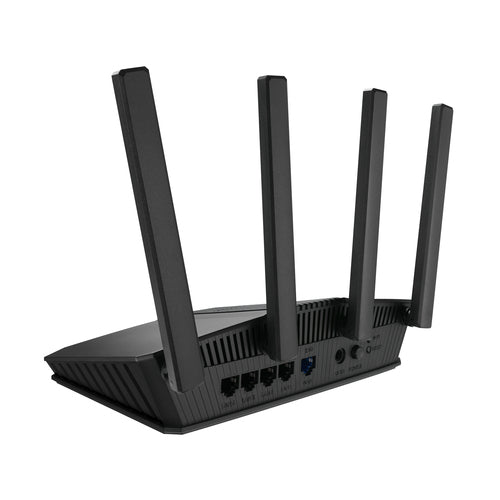 ASUS RT-BE55 bagside med WAN- og LAN-porte