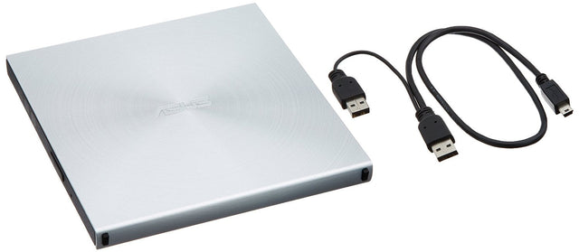 ASUS SDRW-08U5S-U sølvfarvet DVD-brænder med USB Y-kabel