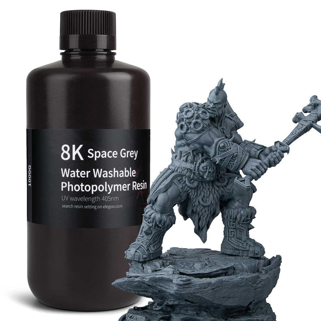 Elegoo Water Washable 8K Resin – Space Gray, 1 kg