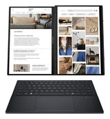 ASUS Zenbook Duo UX8406CA-QL331W – set forfra (vinkel 2); tastaturlayout illustrativt