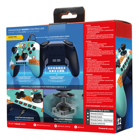 PowerA Advantage Wired Switch 2 Mario Time – Emballage bagfra