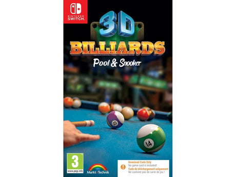 3D Billiards: Pool & Snooker – Code in a Box – forside til Nintendo Switch