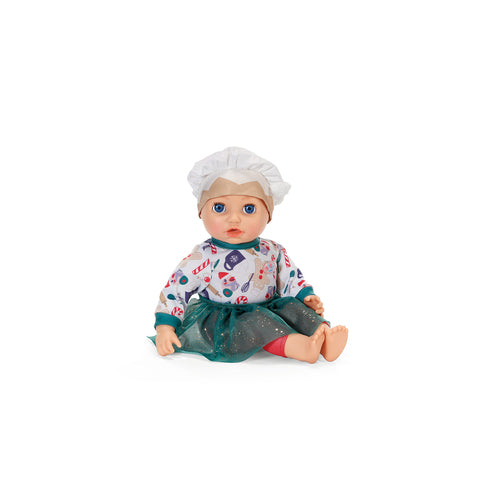 BABY born julekalender – Tøj og tilbehør til 43 cm dukke – 841990 – hue og tøj vist på dukke