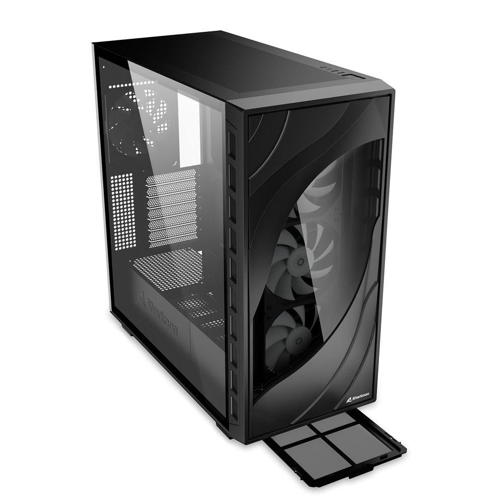 Sharkoon Rebel C80G RGB ATX-kabinet – sort, glasside