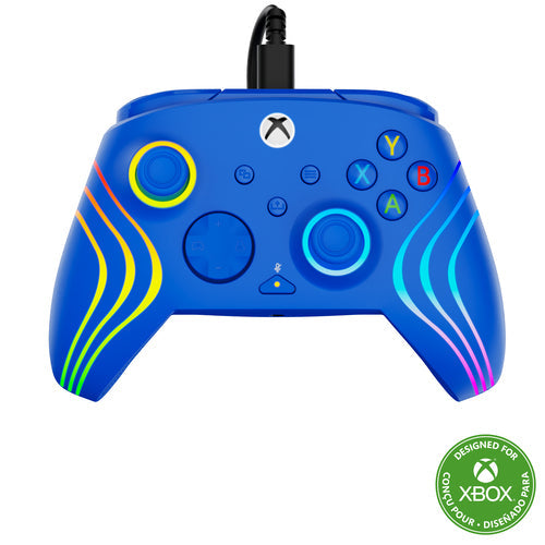 Turtle Beach Afterglow Wave Wired – Xbox/PC, blå – Front og logo