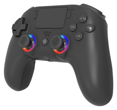 Subsonic – sort trådløs LED-controller til PS4 og PC – set skråt fra siden