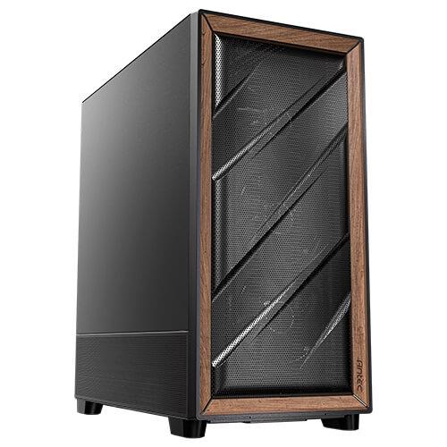 Antec FLUX SE kabinet – sort med valnøddetaljer
