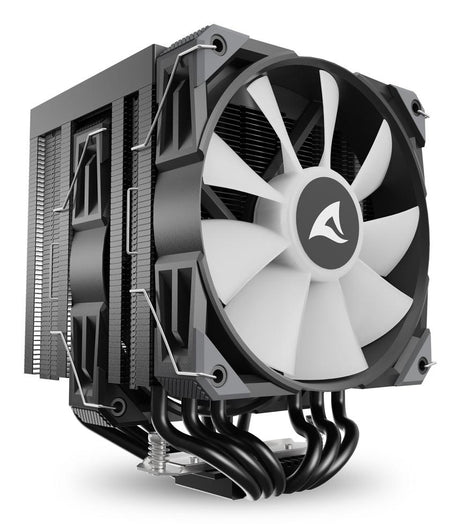 Sharkoon A60 RGB CPU-køler – sort, dual-tower, 159 mm