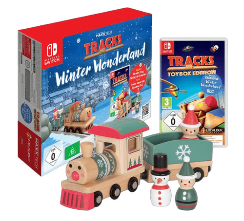 Maxx Tech Tracks Winter Wonderland Kit Nintendo Switch – Sæt med tog, figurer og spilæske