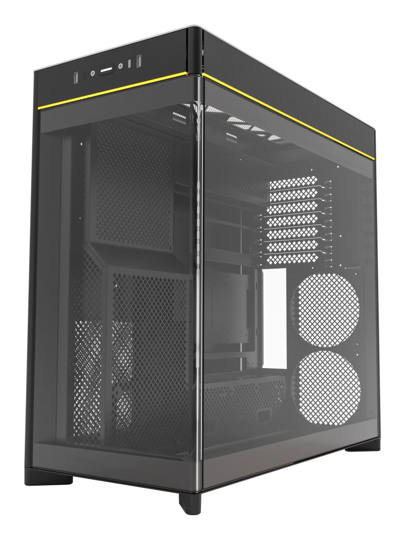 Montech HS02, Glass front, ATX, no fans - Black Telon Technology Co Ltd (Montech)