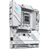 ASUS ROG STRIX B850-A GAMING WIFI7 NEO – hvidt bundkort set skråt forfra